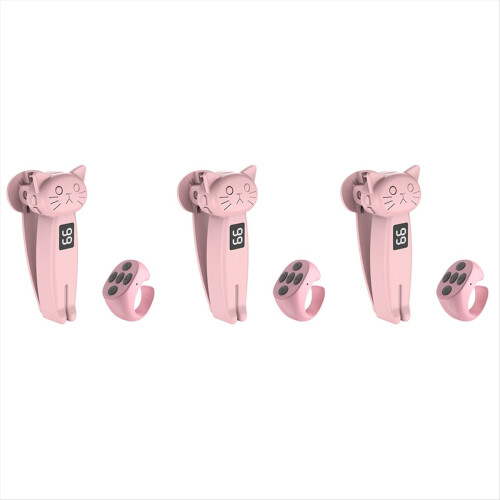 3 Set Remote Control Page Turner Auto Clicker Bluetooth 5.3 Pink