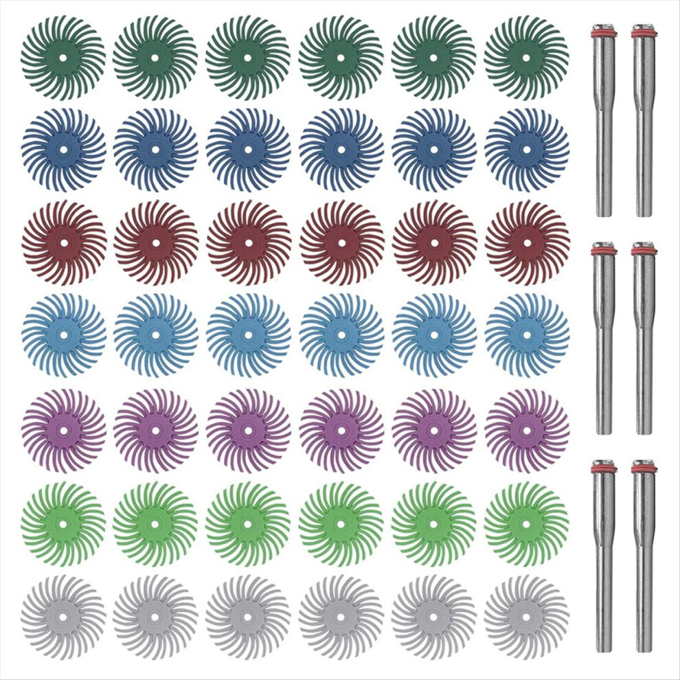 42Pc 1Inch Radial Bristle Disc Kit With 1/8Inch Shank For Rotary Tool 4852997685830