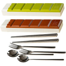 2Pcs Portable Cutlery Set Stainless Steel Silverware Set with Case