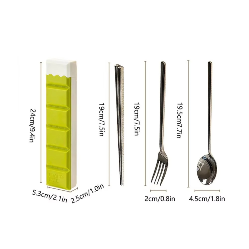 2Pcs Portable Cutlery Set Stainless Steel Silverware Set with Case 1