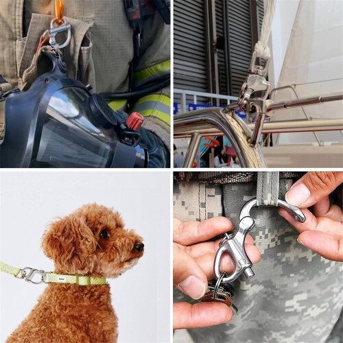2pack Mask Quick Release Shackle with Leather Handle for Firefighter 2
