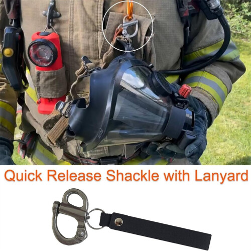 2pack Mask Quick Release Shackle with Leather Handle for Firefighter 1