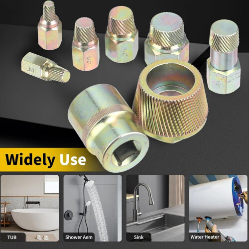 1.5 inch Tub Drain Extractor, 8PCS Pipe Nipple Extractor 2