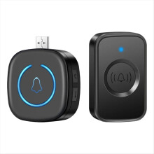 Smart Home USB Wireless Doorbell Waterproof 60 Ringtones 5 Volume,A