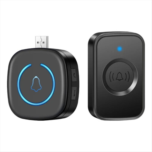 Smart Home USB Wireless Doorbell Waterproof 60 Ringtones 5 Volume,A