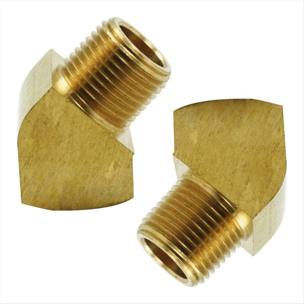 45 Brass Street Elbow 1/4 Inch Npt Male-Female 2-Pack 4852997697703