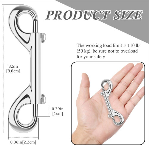 Extra Large 3.5 Inch Double Ended Bolt Snaps Hooks 110lbs Load 1