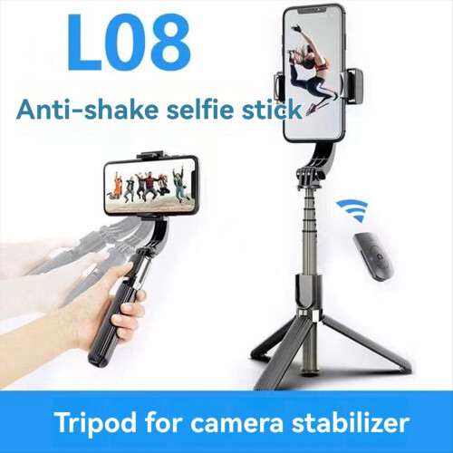 L08 Gimbal Tripod Selfie Stick Bluetooth Handheld Stabilizer Black 1
