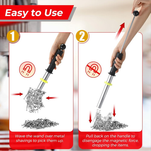 Magnetic Pickup Tool Magnet Wand with Release Handle 2