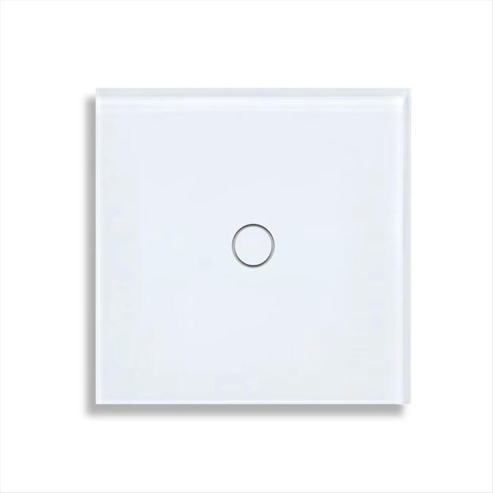 1Gang 2Way Dual Touch Switch Tempered Glass Panel Stair Switch White 4854133881762