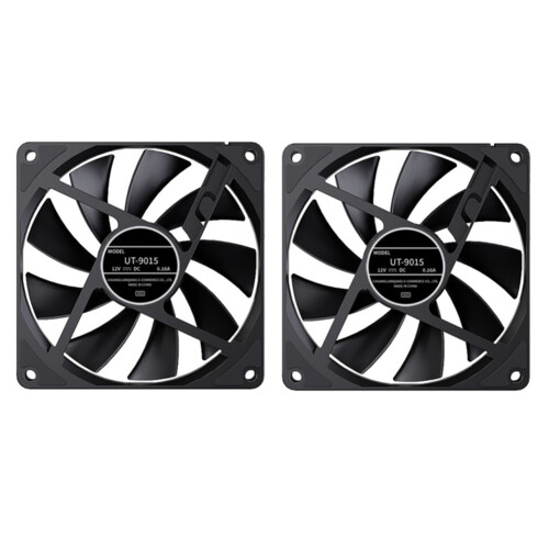 2pcs Computer Case Fan 92mm 4-Pin PWM High Airflow Cooling Fan