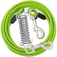 Dog Tie Out Cable Dog Runner for Yard Steel Wire Dog Leash,Green,A