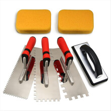 6pcs Tile Tools,Stainless Steel Square Notched Trowel Set,Grout Float