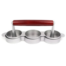 Mini Hamburgerpersen Antiaanbak 3 Sleuven Kleine Burger Patties Pers Triple Beef Maker Mold Machine Vleeskeuken
