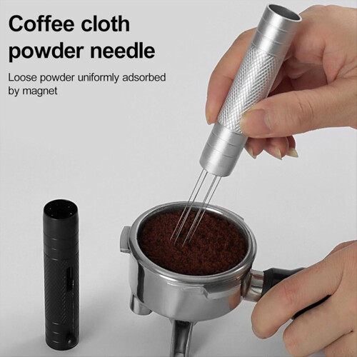 WDT Espresso Tool Retractable Coffee Stirrer Heavy Duty 6Pin Distribution Silver 1