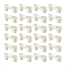 24 Pcs Bird Drinker Feeder Cups Water Bottle Cup for Cage White