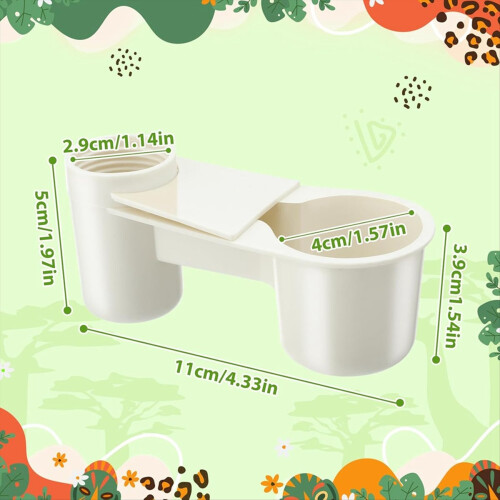 24 Pcs Bird Drinker Feeder Cups Water Bottle Cup for Cage White 1