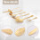 6-Piece Serving Flatware Silverware Set, Utensil Set,Include Cake Server, Slotted Spoon Gold 6
