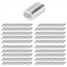 200 Stück 1/16 Zoll Kabelhülsen-Set aus Aluminiumlegierung mit Crimp-Schlaufen für Drahtseile