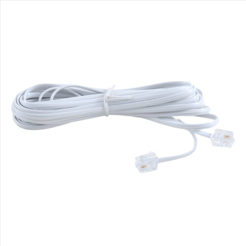 Cabo de linha telefônica RJ11 macho para plugue 6P2C de 5 m 1