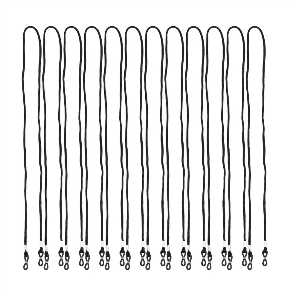 Black 12Pcs Nylon Eyeglass/Spectacle/Sunglass/Eyewear Cord Holder Neck String