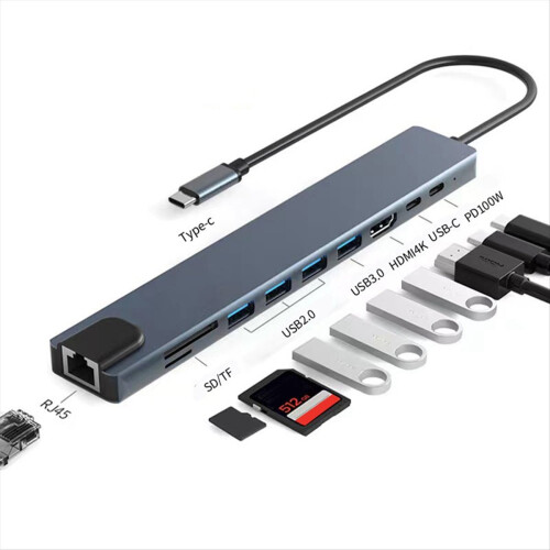 Σταθμός σύνδεσης USB C 10 σε 1, διανομέας τύπου HUB σε προσαρμογέα συμβατό με HDMI PD100W 1