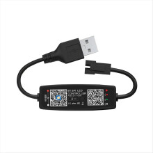 Controlador de LED WS2812B com Bluetooth, controle por aplicativo e música para fita de LED pixel SK6812 WS2811 WS2812, USB 5V