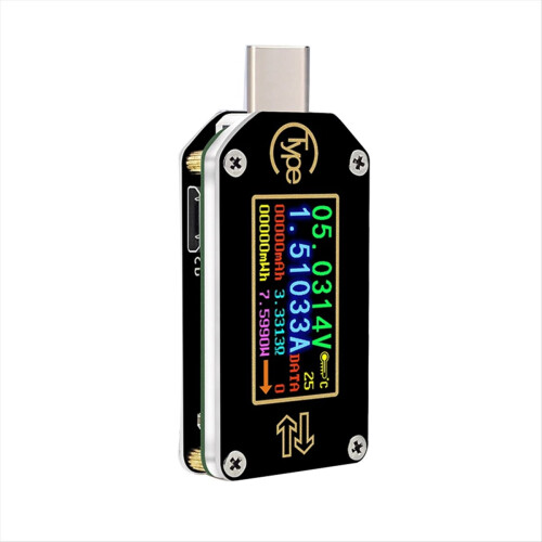 Multímetro e voltímetro USB TC66C com gatilho PD, tensão, corrente e disparo bidirecional, com Bluetooth.