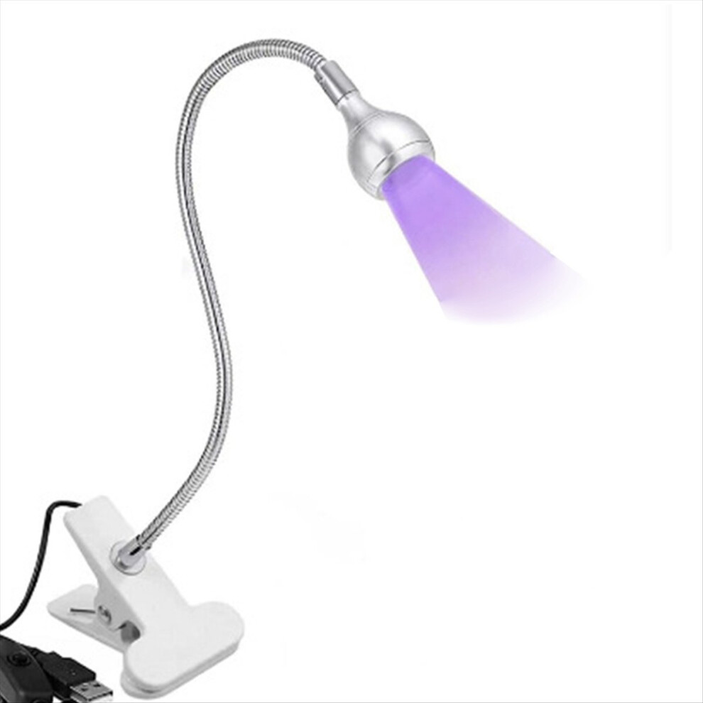 UV LED Nail Lamp - Mini Gel X for Nails with Securing Clip Rotatable Light, Silver