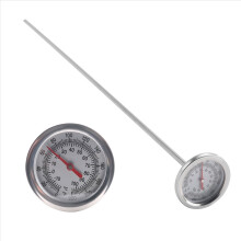 Long Stem Compost Soil Thermometer - Fast Response Stainless Steel 20 Inch Measuring Probe Fahrenheit and Celsius