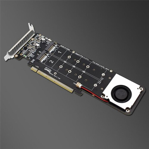Κάρτα διπλής όψης NVME Raid PCI-E X16 Split 4 δίσκων σε προσαρμογέα επέκτασης RAID M.2 M-Key X4SSD 2