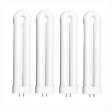 Lâmpada de reposição para mata-insetos elétrico de 15 watts, 7,5 polegadas, formato U, 15W-BL, pacote com 4 unidades.