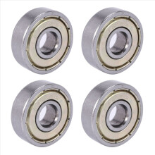 4 rodamientos de bolas doblemente sellados 626Z de 6 x 19 x 6 mm, de acero al carbono y color plateado