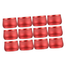 12Pcs Small Storage Box with Lid Candle Making Tins Sealed Cans Wedding Gift Tin Tinplate Jewelry Red