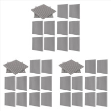 Pacote com 36 painéis acústicos autoadesivos, painéis de parede de espuma de alta densidade para isolamento acústico residencial (cinza)