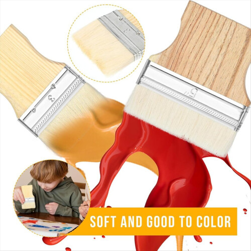 Conjunto de 3 pincéis planos e largos de 3/4/5 polegadas para tintas a óleo e acrílicas. 2