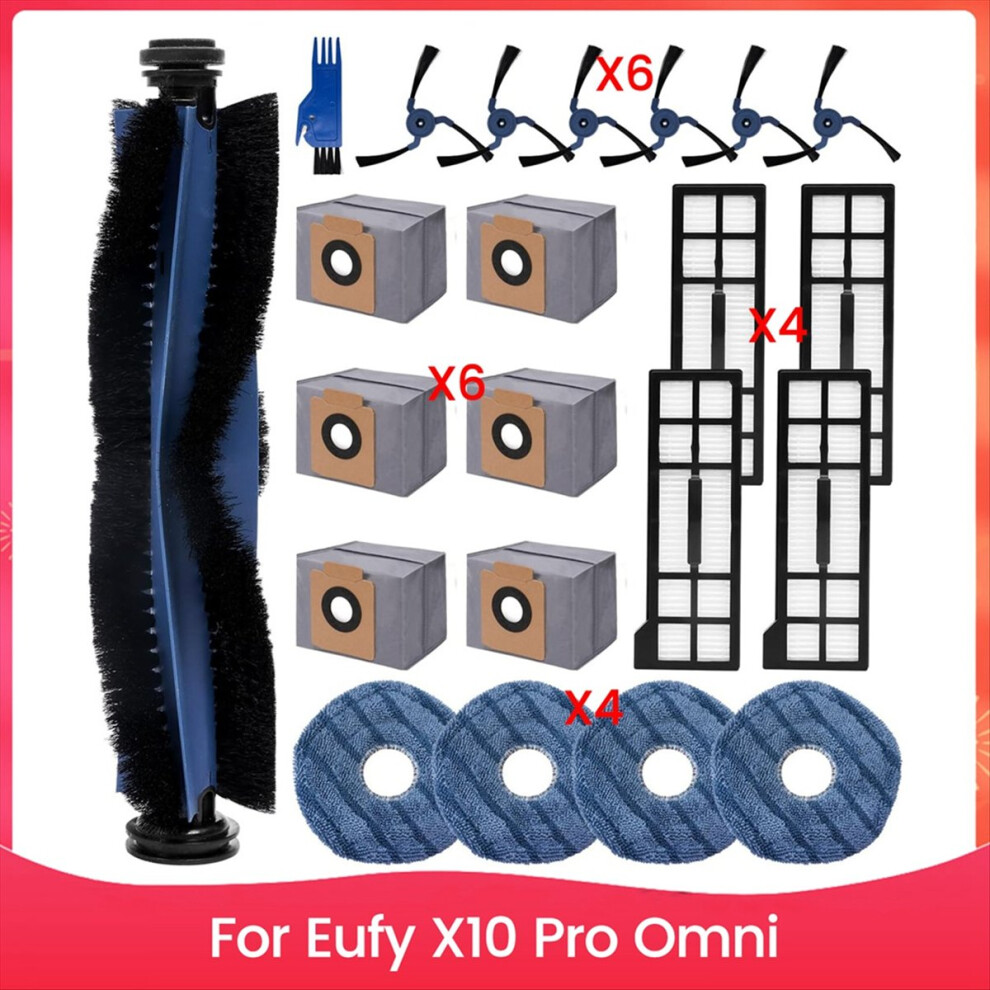 For Eufy X10 Pro Omni Parts Accessories Main Side Brush HEPA Filter Mop Cloth Dust Bags Replacement
