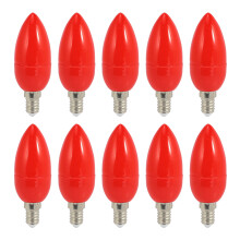 10 lampadine a LED a candela rosse, lampada della fortuna, luci di Dio a risparmio energetico, E14
