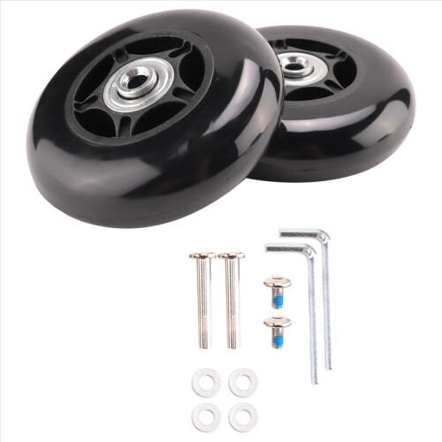 2 Set Luggage Suitcase Replacement Wheels OD 80mm 1