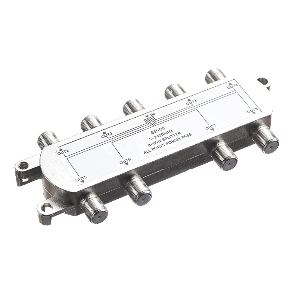 Digital 8 Way Coaxial Cable Splitter 5-2400Mhz, Rg6 Compatible, Work With Analog/Digital Tv Connections And Internet 4852887765987