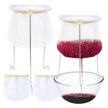 2 Pack Strainer Stand,Strainer Stand with 4 Reusable Staining Bags,Reusable Food Filter Bag Jelly Bags for Juice