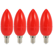 4x LED kaarslampen Rode fortuinlamp God Lights energiebesparende lampen, E14