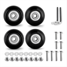 Set van 4 vervangende bagagewielen van 50 mm met 6 mm (0,24 inch) lagers, reparatiesets ABEC 608Zz voor koffers en inlineskates