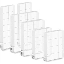 6PCS Acrylic Stamp Block, 4 Size Clear Blocks Decorative Stamps Block Scrapbooking