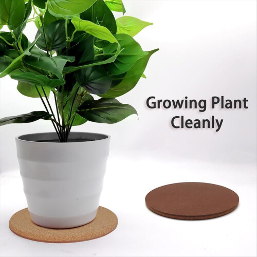 Descansos de Cortiça para Plantas, 3 Tamanhos, Camada Dupla, Resistente e Grosso, Tapete Absorvente de 4/6/8 Polegadas 1