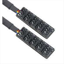 2 stuks 5-poorts PC 4-pins PC PWM CPU-koelventilator splitter hub-adapter