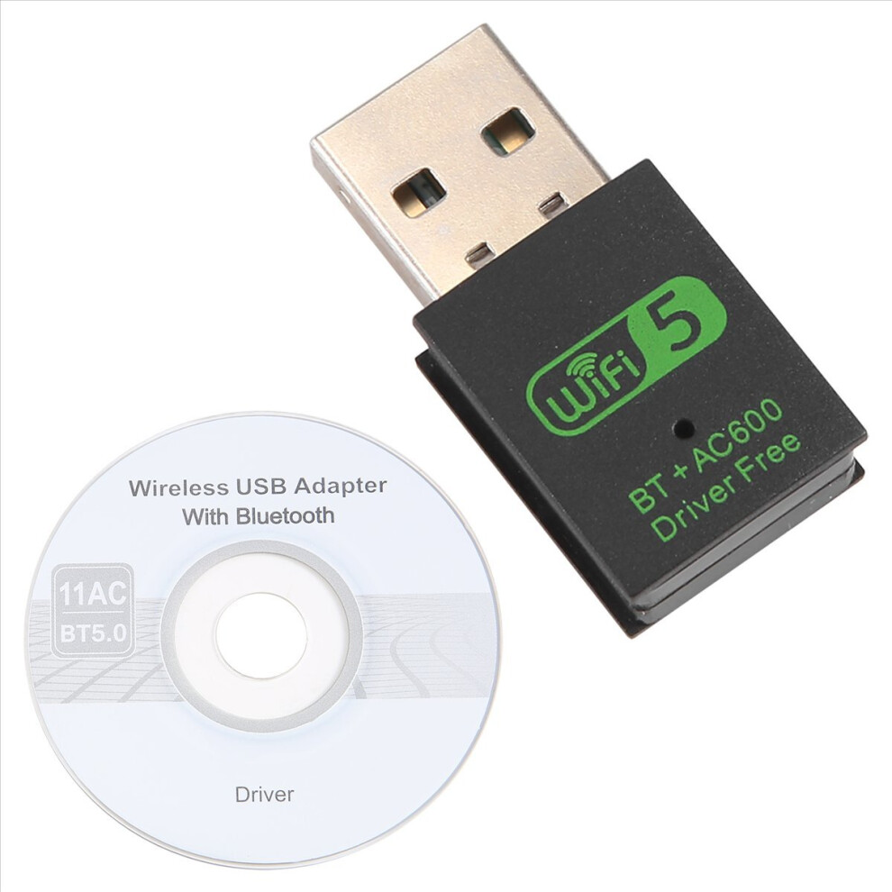 Usb Wifi Bluetooth Adapter, 600Mbps Dual Band Wireless Network External Receiver,Wifi Dongle For Pc/Laptop/Desktop 4852887700186
