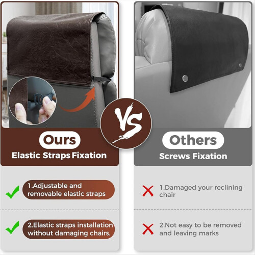 Headrest Cover for Recliner Chair Recliner Headrest Protector Brown 1