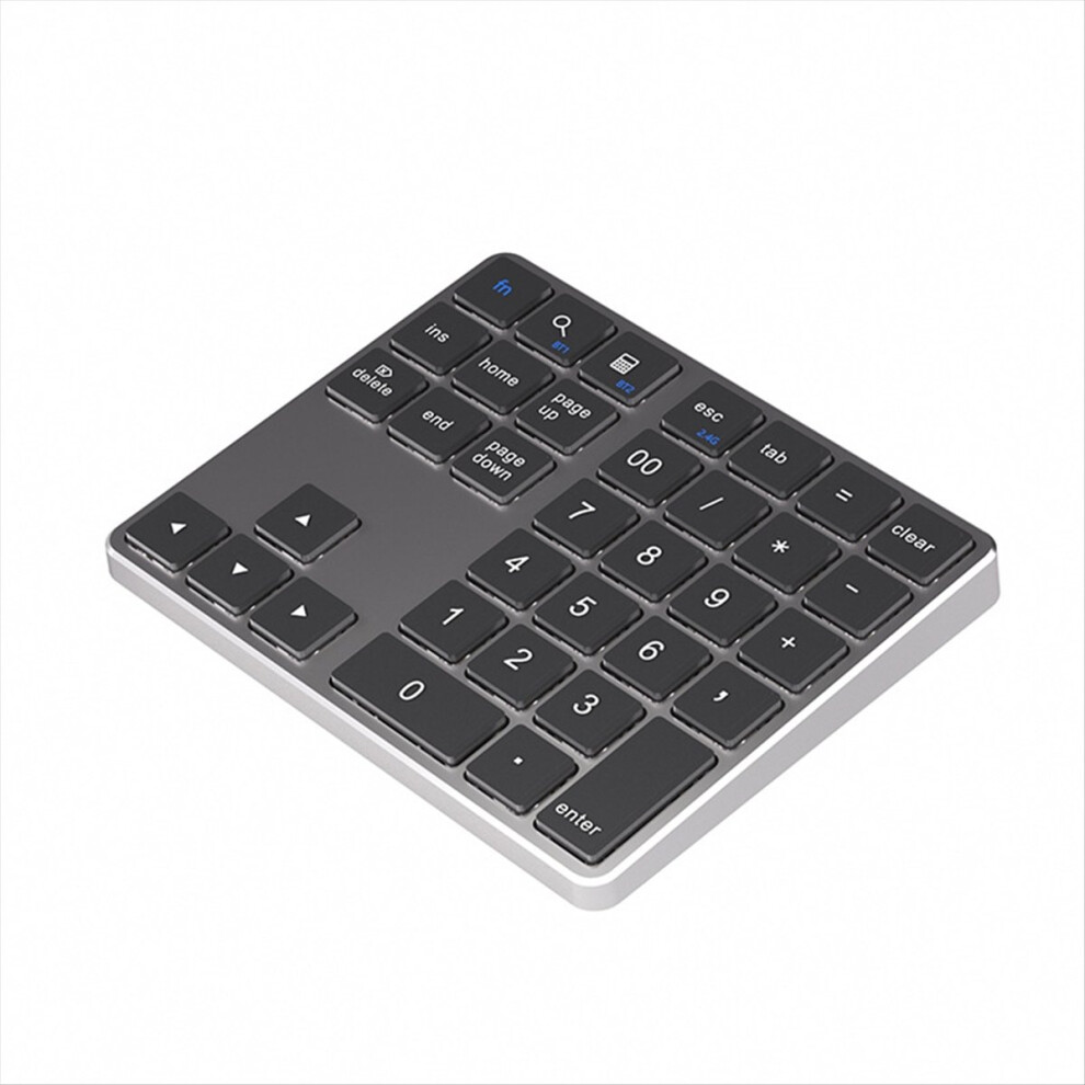 Dual Bluetooth Numeric Keypad 2.4Ghz Wireless Keyboard K35 Digital 300Mah Rechargeable Numpad Gray 4852887799777