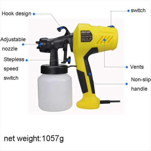 Αερογράφος 400W 2.5MM Ακροφύσιο Ψεκασμού, Ηλεκτρική Βαφή, Βύσμα EU 1